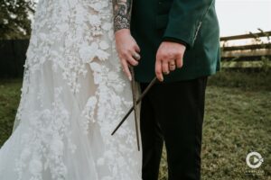 Harry Potter wedding wands photo at the Edison Barn in Tampa Bay.