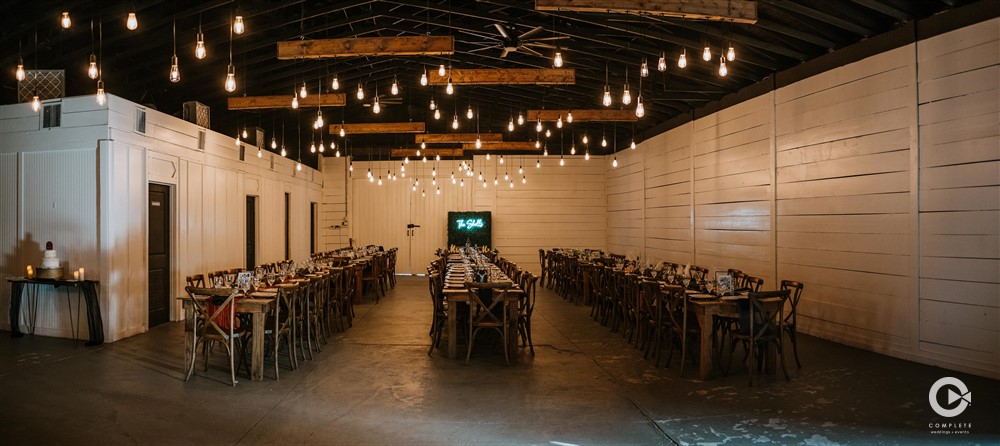 The Edison Barn wedding reception space. 