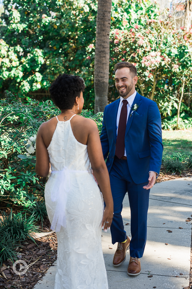 Tampa Garden Club Wedding Bride & Groom