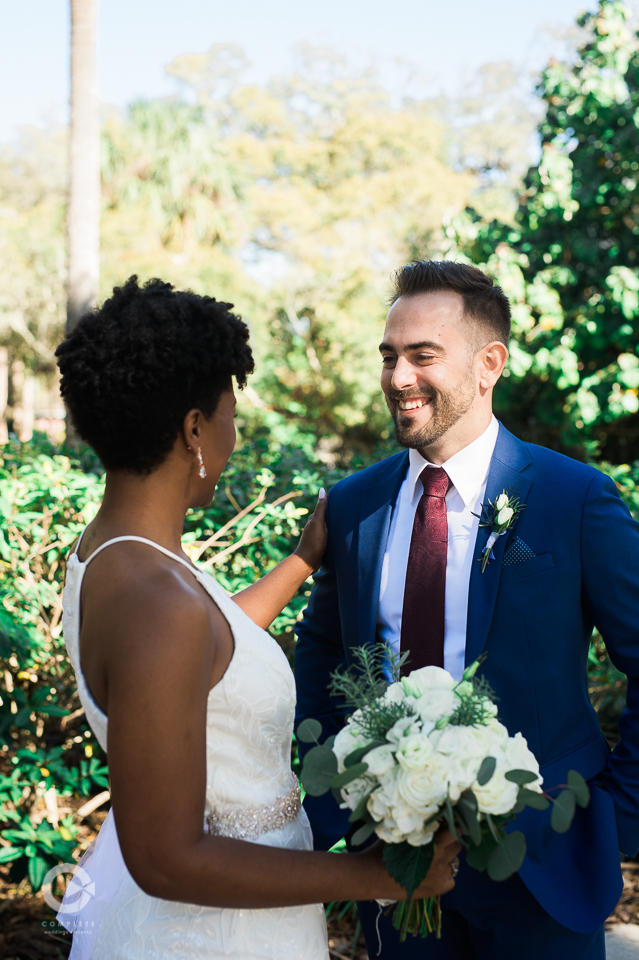 Tampa Garden Club Wedding Bride & Groom