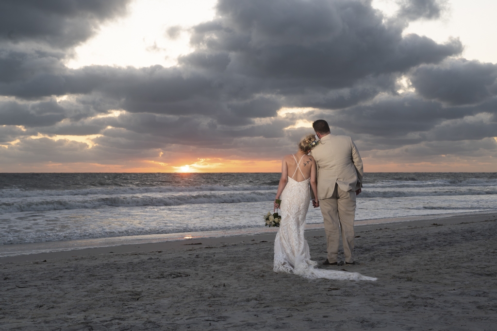 Sirata Beach Resort Wedding Couple at Sunset